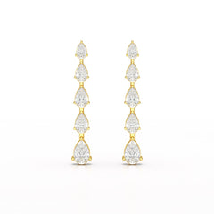 4.02 CT Pear Cut Dangle Drop Lab Diamond Earrings