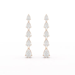 4.02 CT Pear Cut Dangle Drop Lab Diamond Earrings