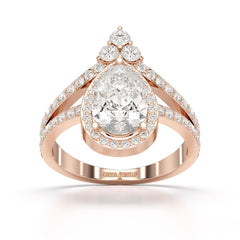 4.07 CT Lab Diamond Pear Cut Ring