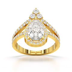 4.07 CT Lab Diamond Pear Cut Ring