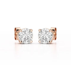 4.09 CT Lab Diamond White Gold Stud Earrings