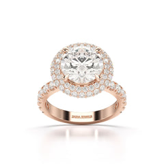 4.32 CT Round Cut Halo Lab Diamond Ring