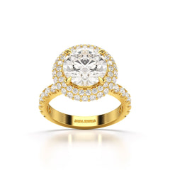 4.32 CT Round Cut Halo Lab Diamond Ring