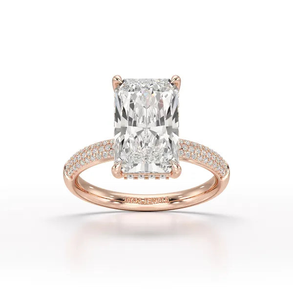 4.36 CT Emerald Lab Diamonds Engagement Ring - Jama Jewels