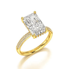 4.36 CT Emerald Lab Diamonds Engagement Ring - Jama Jewels