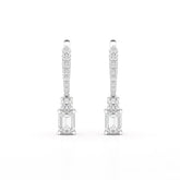 4.42 CT Emerald Cut Drop Lab Diamond Earring