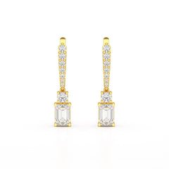 4.42 CT Emerald Cut Drop Lab Diamond Earring