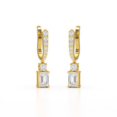 4.42 CT Emerald Cut Drop Lab Diamond Earring