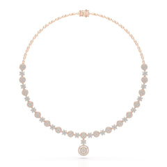 4.59 Carat Lab Grown Diamond Round Shape Necklace