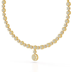 4.59 Carat Lab Grown Diamond Round Shape Necklace