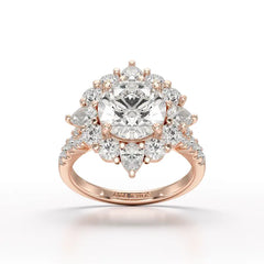 4.95 Carat Round Pear Lab Diamond Ring - Jama Jewels
