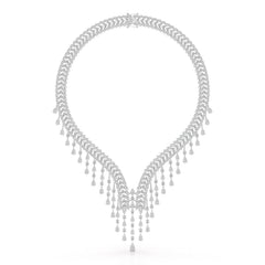 46.95 CT Lab Diamond Fancy Pear Cut Necklace