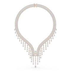 46.95 CT Lab Diamond Fancy Pear Cut Necklace
