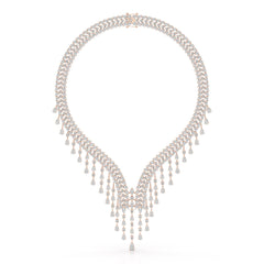 46.95 CT Lab Diamond Fancy Pear Cut Necklace