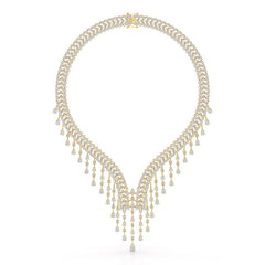 46.95 CT Lab Diamond Fancy Pear Cut Necklace