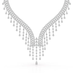 46.95 CT Lab Diamond Fancy Pear Cut Necklace