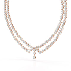 49.5 CT Lab Diamond Pear Cut Two Layer Necklace