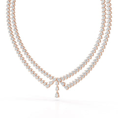 49.5 CT Lab Diamond Pear Cut Two Layer Necklace