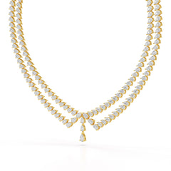 49.5 CT Lab Diamond Pear Cut Two Layer Necklace