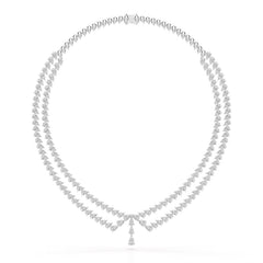 49.5 CT Lab Diamond Pear Cut Two Layer Necklace