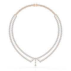 49.5 CT Lab Diamond Pear Cut Two Layer Necklace