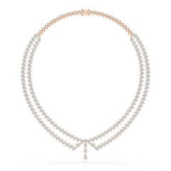 49.5 CT Lab Diamond Pear Cut Two Layer Necklace