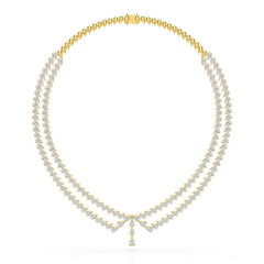 49.5 CT Lab Diamond Pear Cut Two Layer Necklace