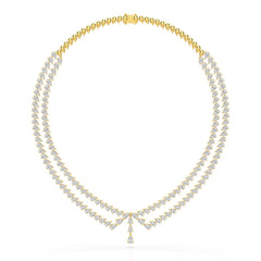 49.5 CT Lab Diamond Pear Cut Two Layer Necklace
