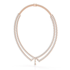49.5 CT Lab Diamond Pear Cut Two Layer Necklace