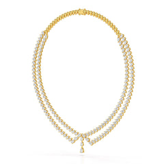 49.5 CT Lab Diamond Pear Cut Two Layer Necklace