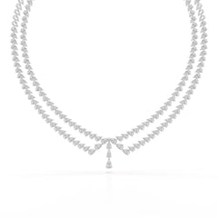 49.5 CT Lab Diamond Pear Cut Two Layer Necklace