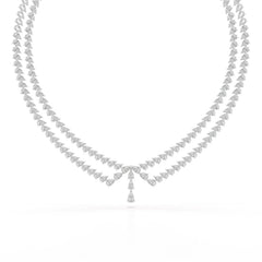 49.5 CT Lab Diamond Pear Cut Two Layer Necklace