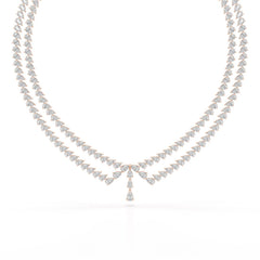 49.5 CT Lab Diamond Pear Cut Two Layer Necklace