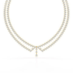 49.5 CT Lab Diamond Pear Cut Two Layer Necklace