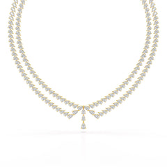49.5 CT Lab Diamond Pear Cut Two Layer Necklace