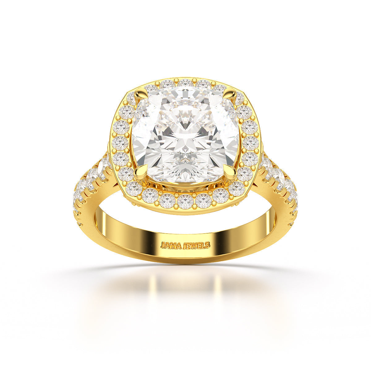 5.74 CT Lab Diamond Cushion Cut Halo Ring