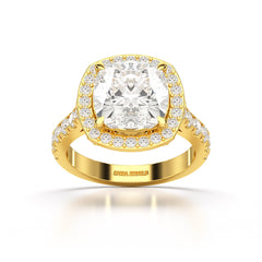 5.74 CT Lab Diamond Cushion Cut Halo Ring
