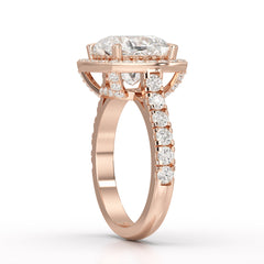 5.74 CT Lab Diamond Cushion Cut Halo Ring