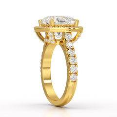 5.74 CT Lab Diamond Cushion Cut Halo Ring