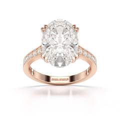 5.9 CT Oval Cut Solitaire Lab Diamond Ring