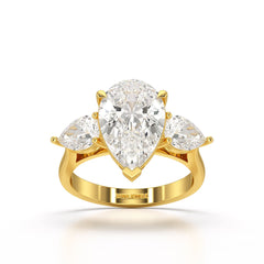 5 CT Pear Cut Lab Diamond Ring