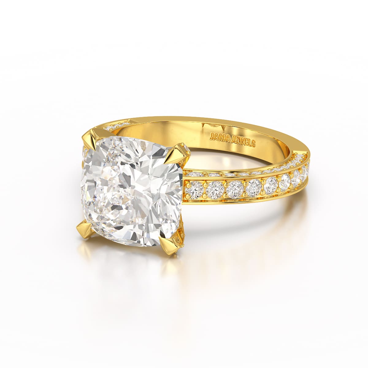 6.1 CT Lab Diamond Cushion Cut Solitaire Ring