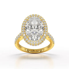 6.1 CT Oval Cut Lab Diamond Wedding Ring - Jama Jewels