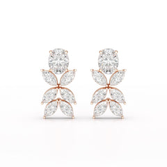 6.45 CT Marquise and Oval Cut Drop Earrings