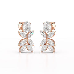 6.45 CT Marquise and Oval Cut Drop Earrings