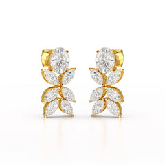 6.45 CT Marquise and Oval Cut Drop Earrings