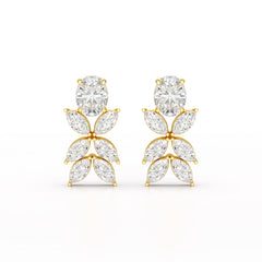 6.45 CT Marquise and Oval Cut Drop Earrings