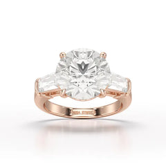 6.56 CT Three Stone Lab Diamond Ring - Jama Jewels