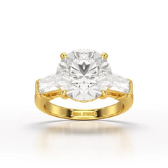 6.56 CT Three Stone Lab Diamond Ring - Jama Jewels