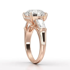 6.56 CT Three Stone Lab Diamond Ring - Jama Jewels